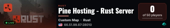 Pine Hosting - Rust Server live status badge