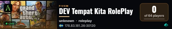 DEV Tempat Kita RolePlay live status badge