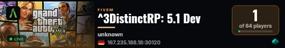^3DistinctRP: 5.1 Dev live status badge