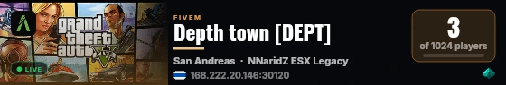 Depth town [DEPT] live status badge