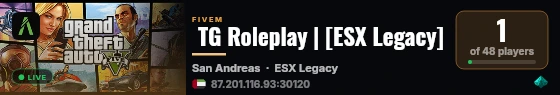  TG Roleplay | [ESX Legacy] live status badge