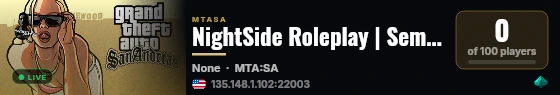 NightSide Roleplay | Semi Roll | Version Oficial live status badge