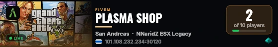 PLASMA SHOP live status badge