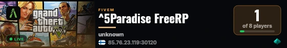^5Paradise FreeRP live status badge