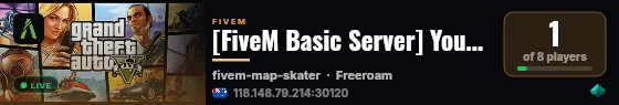 [FiveM Basic Server] YourAverageServer#2 live status badge