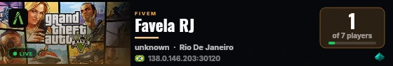 Favela RJ live status badge
