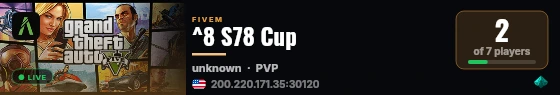^8 S78 Cup live status badge