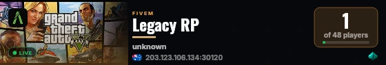 Legacy RP live status badge