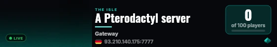 A Pterodactyl server live status badge
