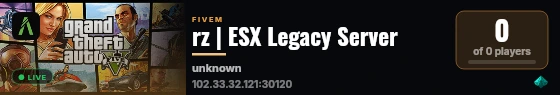 rz | ESX Legacy Server live status badge