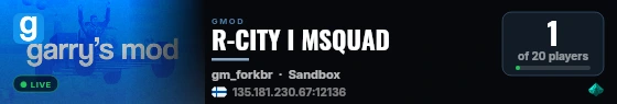 R-CITY I MSQUAD live status badge