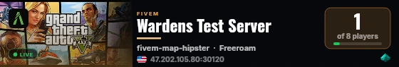 Wardens Test Server live status badge