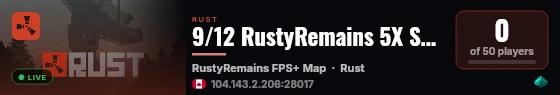 9/12 RustyRemains 5X SOLO/DUO/TRIO SHOP/BP+/KITS live status badge