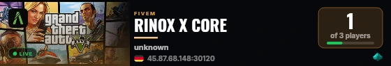 RINOX X CORE live status badge