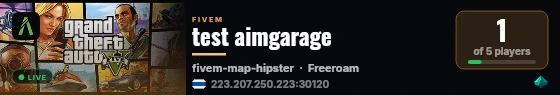 test aimgarage live status badge