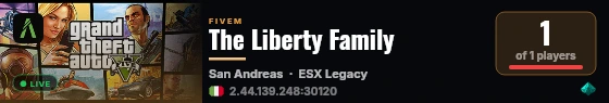 The Liberty Family live status badge