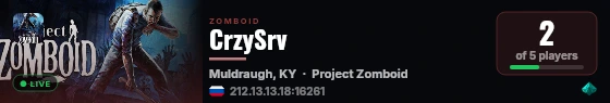 CrzySrv live status badge