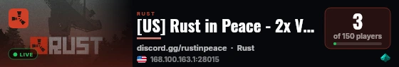 [US] Rust in Peace - 2x Vanilla Wednesdays Solo/Duo/Trio/Quad | live status badge