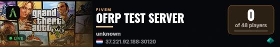 OFRP TEST SERVER live status badge