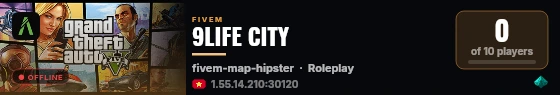 9LIFE CITY live status badge