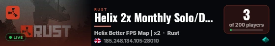 Helix 2x Monthly Solo/Duo/Trio/Quad|No BP wipes|Noob Friendly live status badge