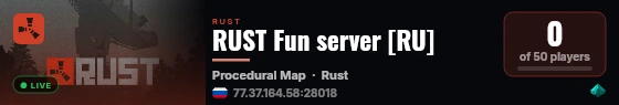 RUST Fun server [RU] live status badge