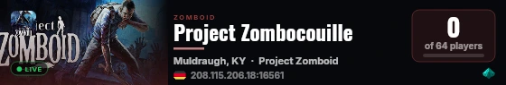 Project Zombocouille live status badge