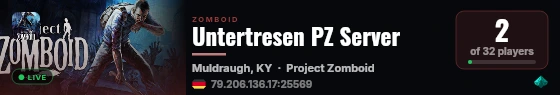 Untertresen PZ Server live status badge