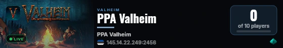 PPA Valheim live status badge