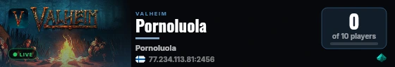 Pornoluola live status badge