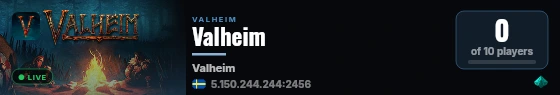 Valheim live status badge