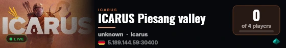 ICARUS Piesang valley live status badge