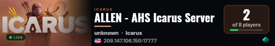 ALLEN - AHS Icarus Server live status badge