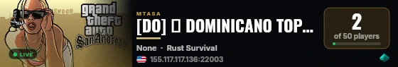 [DO] ✦ DOMINICANO TOP SURVIVAL ✦ | RUST / DAYZ | PVP | RAIDEOS | EVENTO HELI live status badge