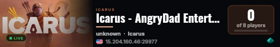 Icarus - AngryDad Entertainment live status badge