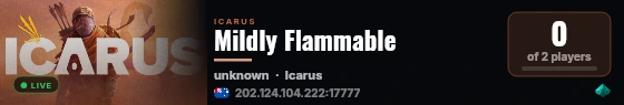 Mildly Flammable live status badge