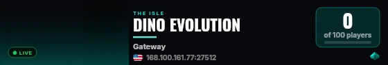 DINO EVOLUTION live status badge