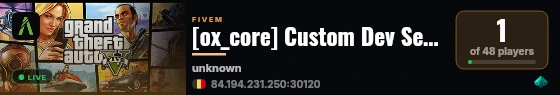 [ox_core] Custom Dev Server live status badge