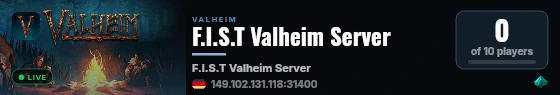 F.I.S.T Valheim Server live status badge