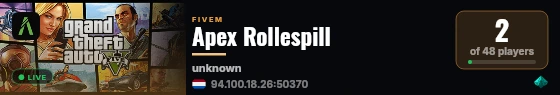 Apex Rollespill live status badge