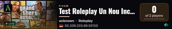Test Roleplay Un Nou Inceput live status badge
