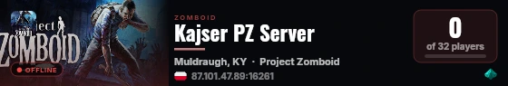 Kajser PZ Server live status badge