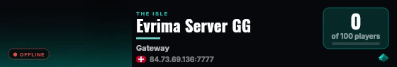 Evrima Server GG live status badge