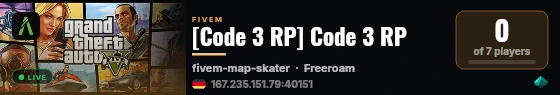 [Code 3 RP] Code 3 RP live status badge