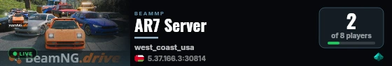 AR7 Server live status badge