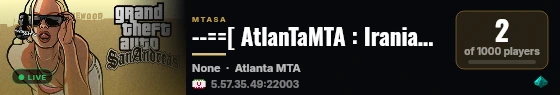 --==[ AtlanTaMTA : Iranian RP-G Server ] ==-- live status badge