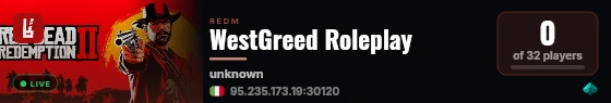 WestGreed Roleplay live status badge