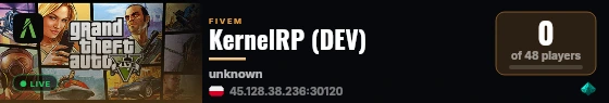 KernelRP (DEV) live status badge