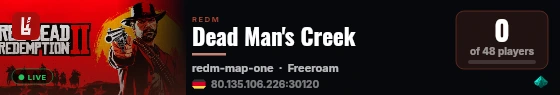Dead Man's Creek live status badge
