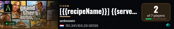 [{{recipeName}}] {{serverName}} live status badge